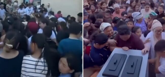 В Актау взрослые растолкали детей ради бесплатного мороженого