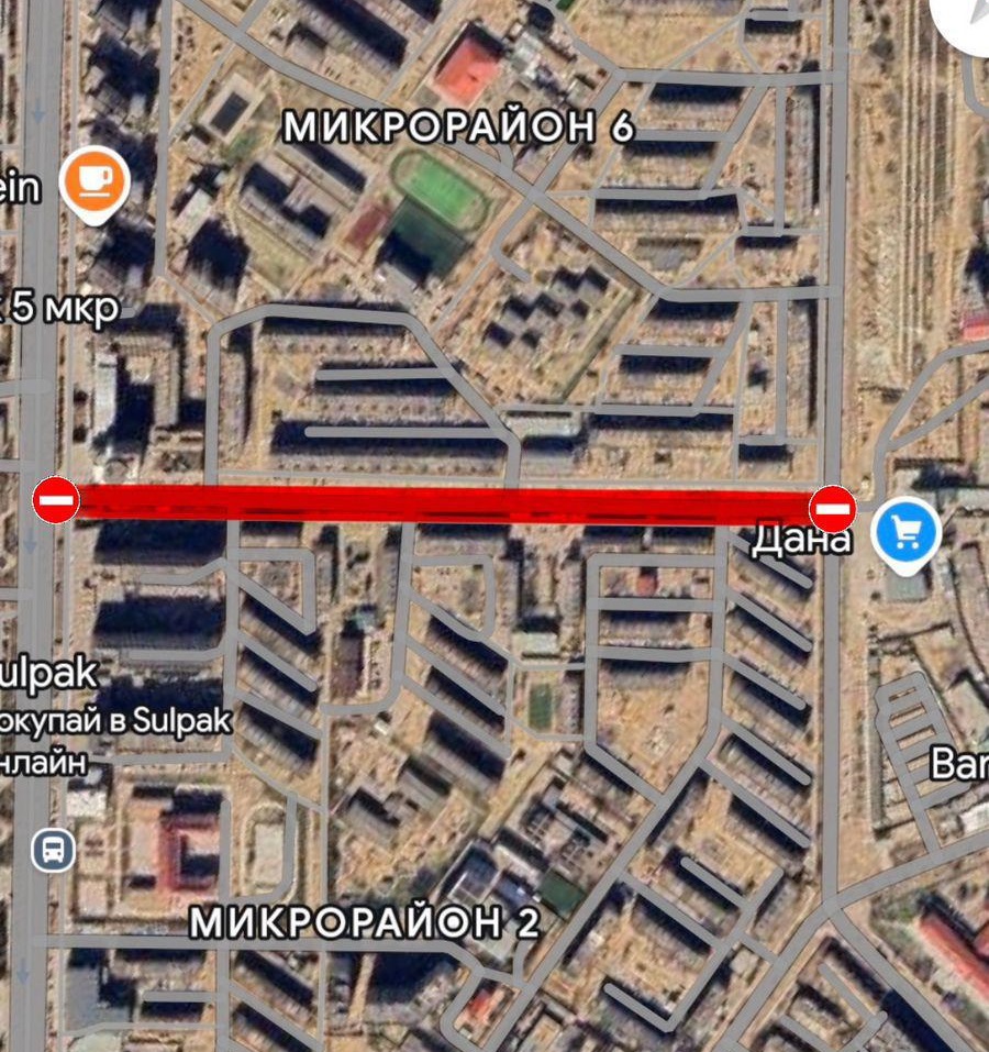 В Актау сегодня временно перекроют один дорожный участок 
