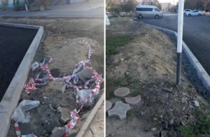 В Актау жалуются на "бардак" после дорожного ремонта