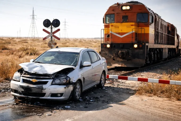 Женщина на авто влетела в тепловоз на переезде в Актау